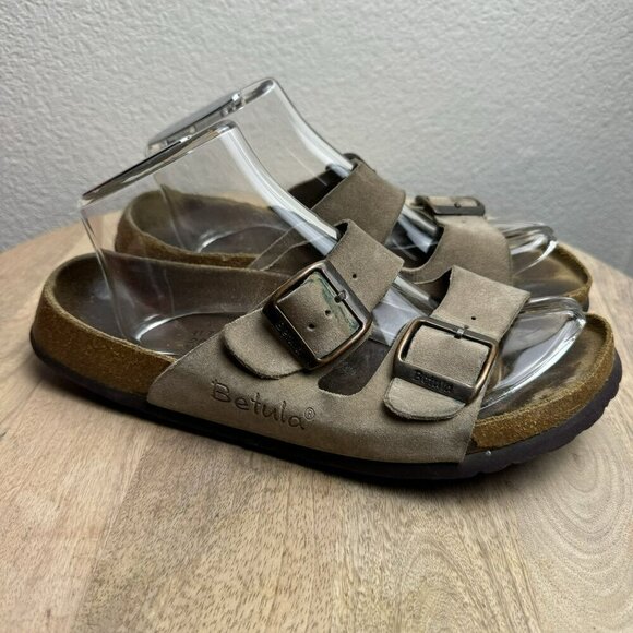 Betula by Birkenstock Leather/suede Sandals With 2 strap Buckles Size 40/9 Women - Picture 9 of 9